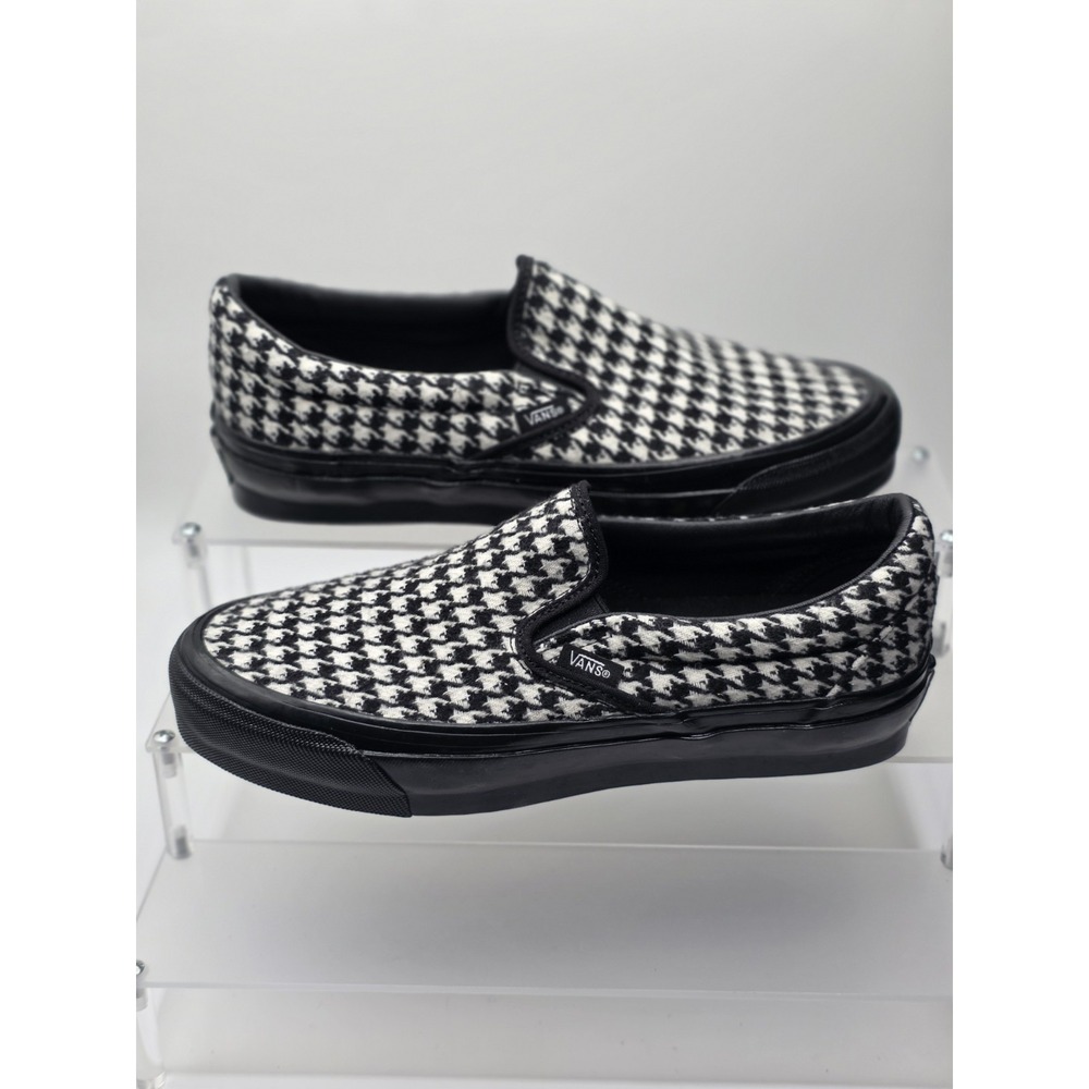Vans Premium Slip-on Lx 98 Houndstooth Black Mens Size 6.5 Women's 8 Brand New